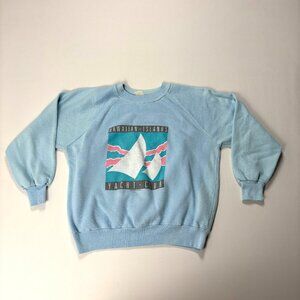 Vintage Hawaiian Islands Yacht Club Crewneck Sweatshirt Blue L Sportswear 80s